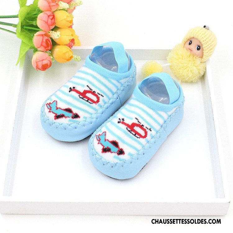Chaussettes Courtes Fille Enfant Printemps Nouveau Antidérapant Chaussures De Skate Coton Bio Bleu