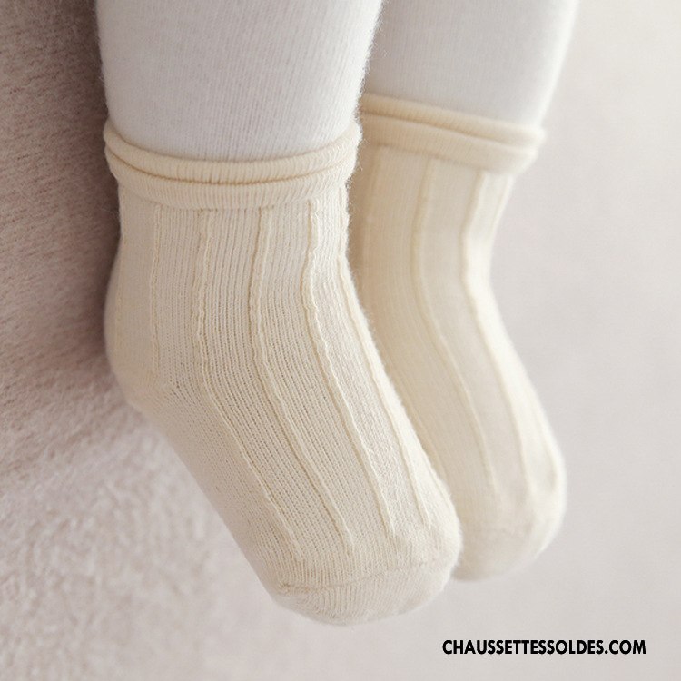 Chaussettes Courtes Fille Enfant Rayé Couche Double Bébé Petit Bouche Libre Jaune