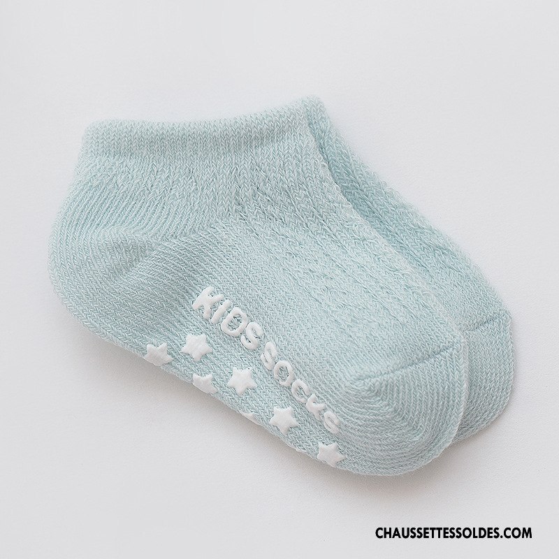 Chaussettes Courtes Fille Engrener Chaussette Basse Coupée Été Antidérapant Légère Chaussette Courte Bleu
