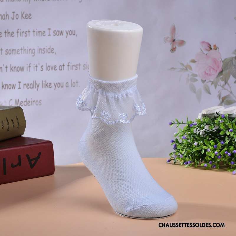 Chaussettes Courtes Fille Femme Engrener Enfant Clair Chaussette Courte Mince Bleu Blanc