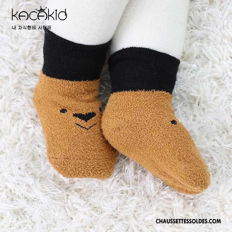 Chaussettes Courtes Fille Fluide Doux Le Nouveau Chaussette Courte Hiver Enfant Dessin Animé Marron / Brun