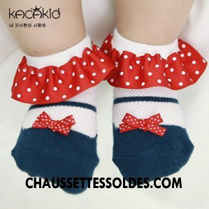 Chaussettes Courtes Fille Le Nouveau L'automne 100% Coton Dentelle Doux Antidérapant Blanc
