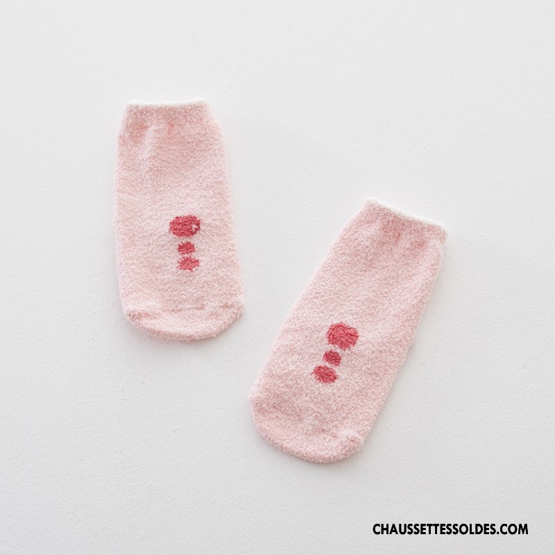 Chaussettes Courtes Fille Le Nouveau L'automne Thermiques Fluide Doux Chaussette Courte Femme Rose