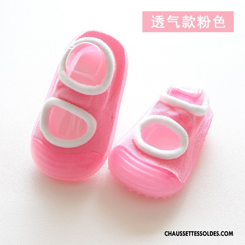 Chaussettes Courtes Fille Légère Respirant Antidérapant Printemps Bébé Enfant Rose