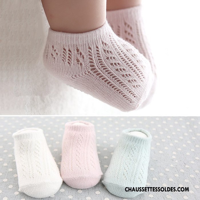 Chaussettes Courtes Fille Matelassé Chaussette Basse Coupée Engrener Gros Creux Guipure Printemps Rose