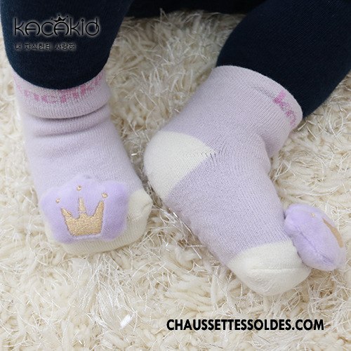 Chaussettes Courtes Fille Renforcé Le Nouveau Thermiques Enfant Chaussette Courte Hiver Violet