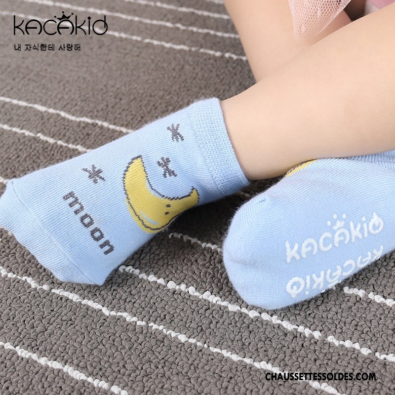 Chaussettes Courtes Fille Soleil Bébé Charmant Chaussette Basse Coupée Enfant 100% Coton Bleu