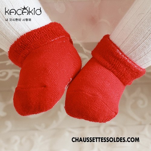 Chaussettes Courtes Fille Terry Chaussette Courte Renforcé Thermiques L'automne 100% Coton Rouge