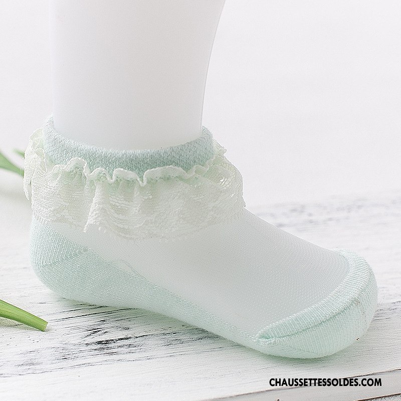 Chaussettes Courtes Fille Été Femme Le Nouveau Soie De Glace Danse Enfant Blanc Vert