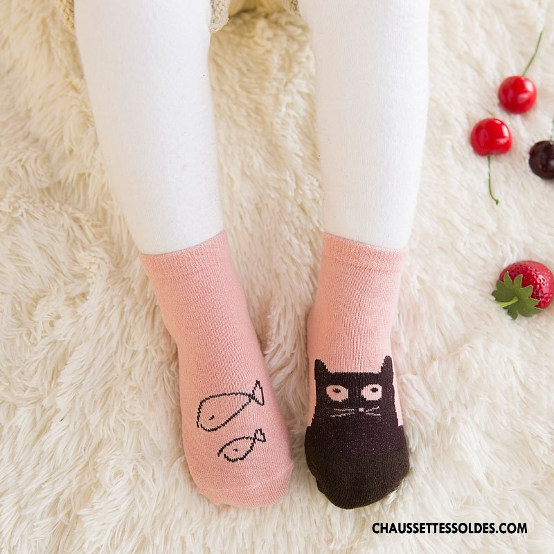 Chaussettes Courtes Garçon 100% Coton Charmant Fruit Bébé Dessin Animé Enfant Rose