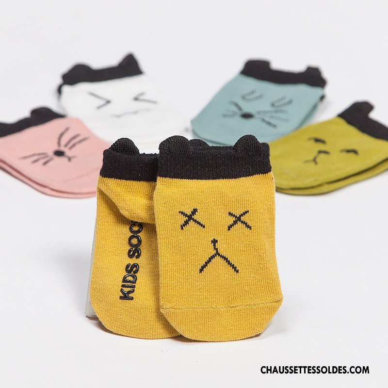 Chaussettes Courtes Garçon Bébé Dessin Animé Femme Légère Homme Matelassé Jaune