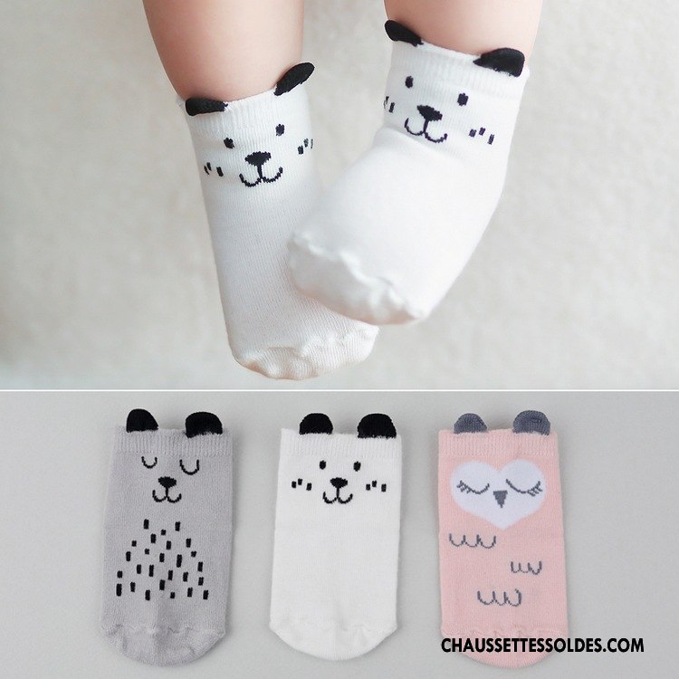 Chaussettes Courtes Garçon Bébé Enfant Petit Antidérapant Dimensionnel Chaussettes En Coton Blanc
