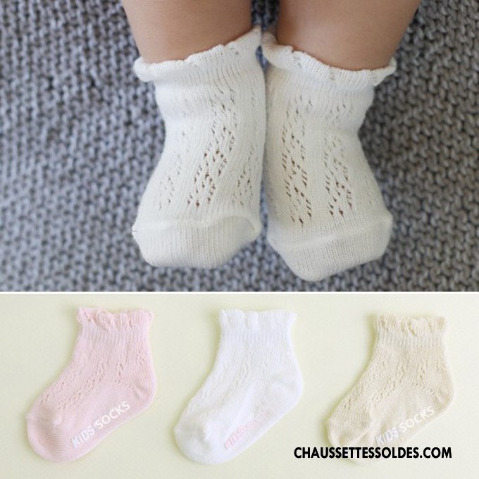 Chaussettes Courtes Garçon Charmant Bébé Antidérapant Dentelle Femme Légère Jaune