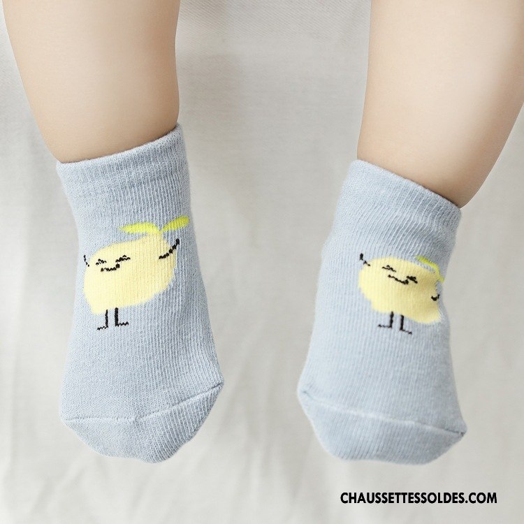Chaussettes Courtes Garçon Chaussette Basse Coupée Souriant Enfant 100% Coton Bouche Libre Dessin Animé Bleu