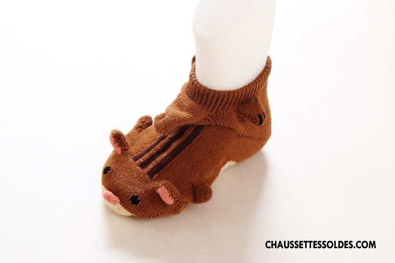 Chaussettes Courtes Garçon Chaussettes En Coton Enfant Bébé Dessin Animé Légère Été Marron / Brun