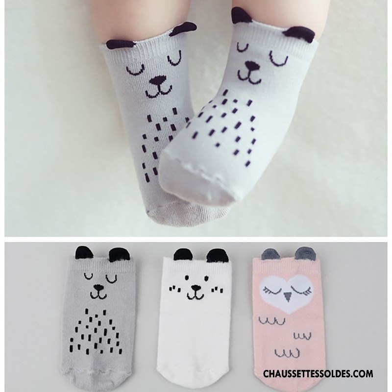 Chaussettes Courtes Garçon Coton Bio Antidérapant Bébé Enfant Chaussette Courte Dimensionnel Gris