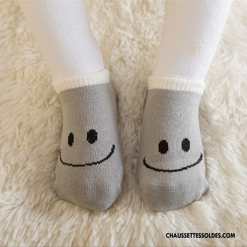 Chaussettes Courtes Garçon Coton Bio Légère Le Nouveau Bébé 100% Coton Antidérapant Gris