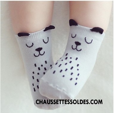 Chaussettes Courtes Garçon Dessin Animé Asymétrie Bébé Chaussette Courte Coton Bio L'automne Gris