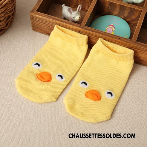Chaussettes Courtes Garçon Enfant 100% Coton Chaussette Basse Coupée Coton Bio Bébé Jaune