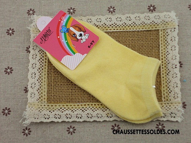 Chaussettes Courtes Garçon Enfant Chaussette Basse Coupée Matelassé Été Coton Bio Marque Blanc Jaune