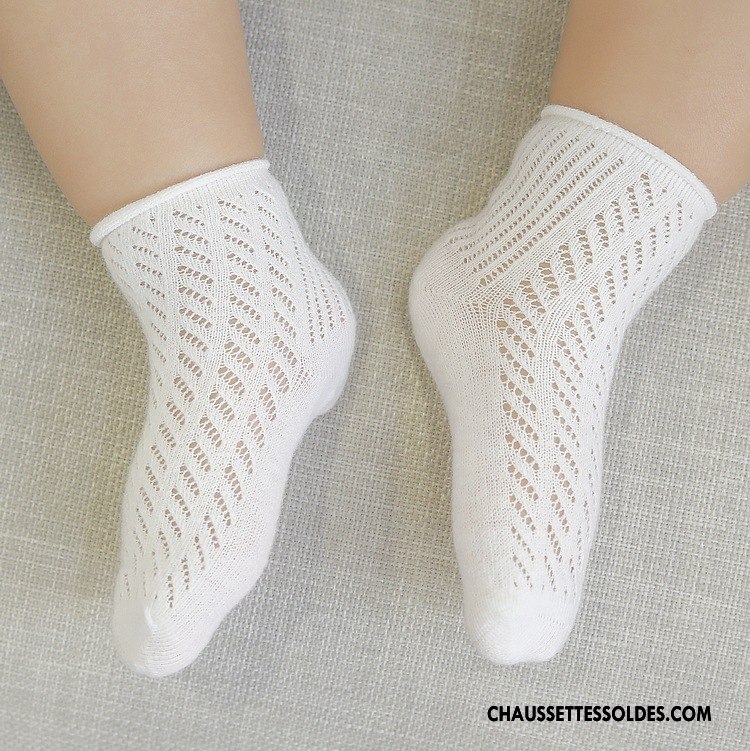 Chaussettes Courtes Garçon Enfant Très Mince Engrener Bouche Libre Bébé Gros Blanc