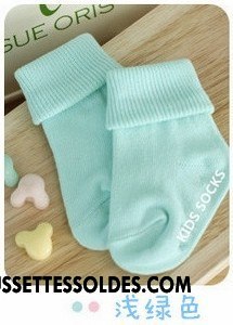 Chaussettes Courtes Garçon Flambage Bébé Matelassé Le Nouveau Bouche Libre Antidérapant Bleu Clair