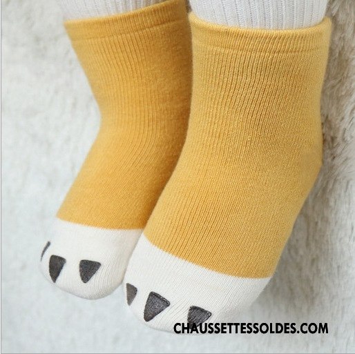 Chaussettes Courtes Garçon Hiver Bébé Coton Bio Le Nouveau L'automne Terry Jaune