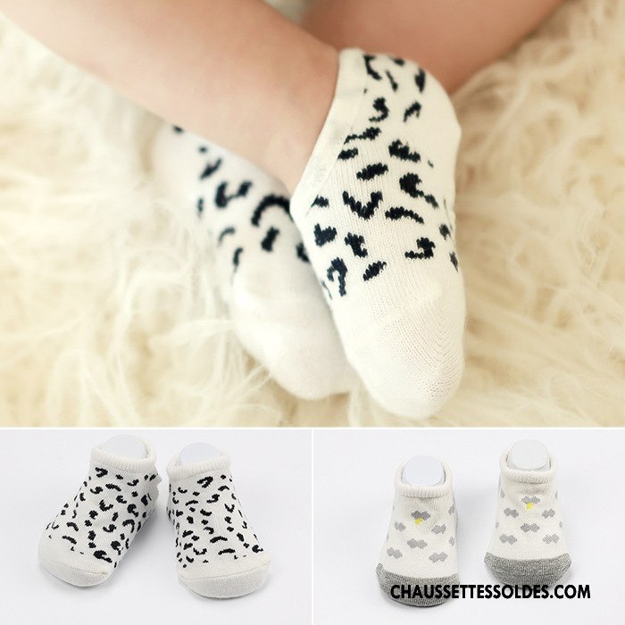 Chaussettes Courtes Garçon Le Nouveau Chaussette Basse Coupée 100% Coton Antidérapant Enfant Bébé Blanc