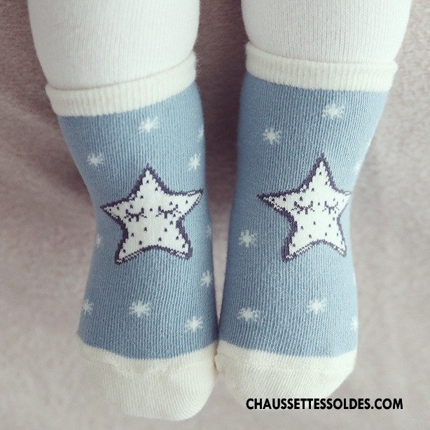 Chaussettes Courtes Garçon Petit Enfant Bébé Chaussette Courte Personnalité 100% Coton Bleu