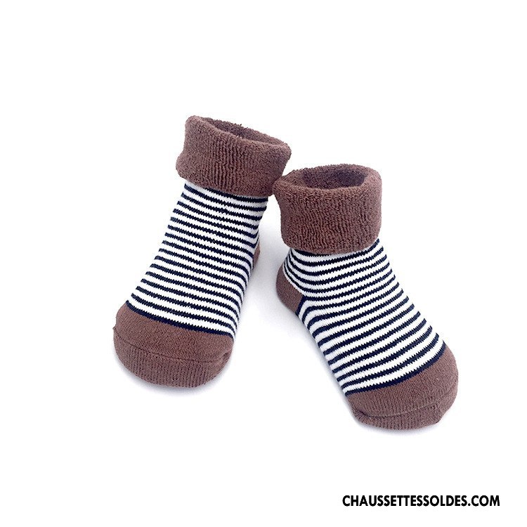Chaussettes Courtes Garçon Plus De Velours Nouveau Terry Bébé Bouche Libre Renforcé Marron