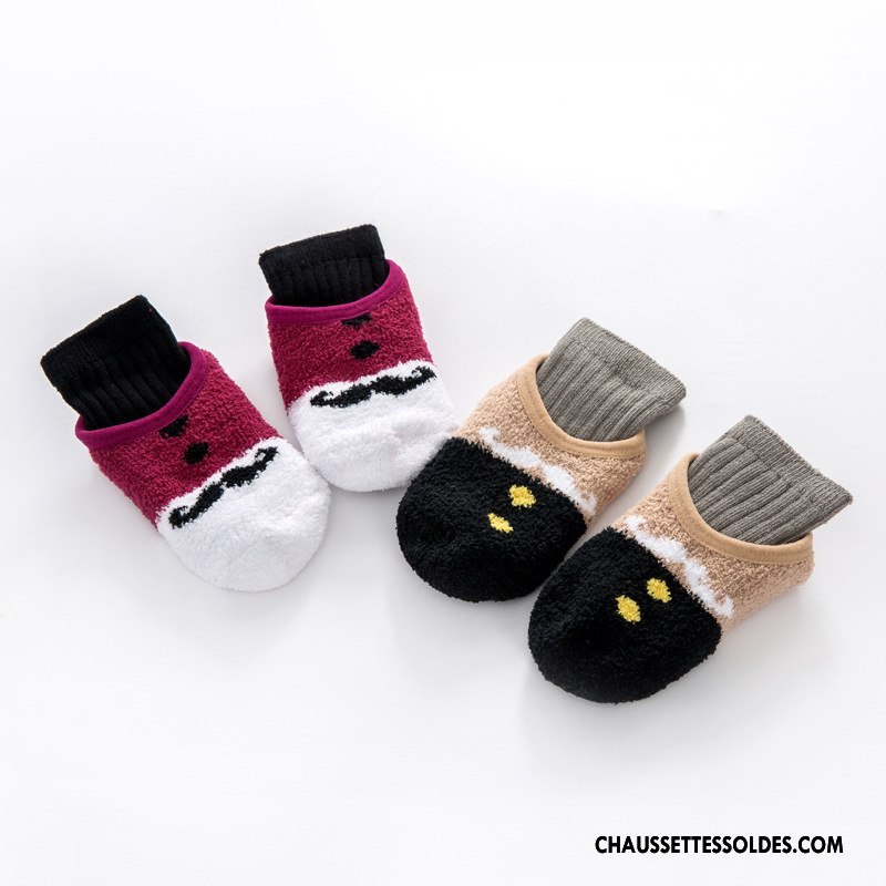 Chaussettes Courtes Garçon Renforcé Bébé Antidérapant Hiver L'automne Chaussette Basse Coupée Gris