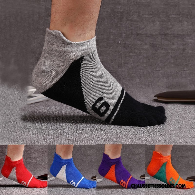 Chaussettes Courtes Homme 100% Coton Livraison Gratuite Cinq Doigts Antibactérien Coton Bio Été Gris