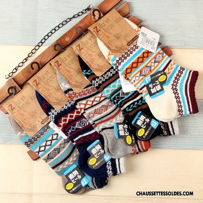 Chaussettes Courtes Homme 100% Coton Style National Chaussette Courte Tendance Chaussette Basse Coupée Été Coloré