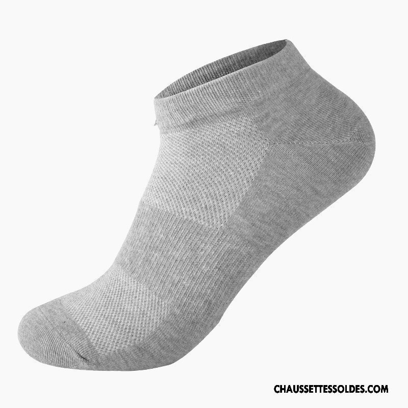 Chaussettes Courtes Homme Absorber La Sueur Anti-odeur Respirant 100% Coton Invisible Coton Bio Pure Gris