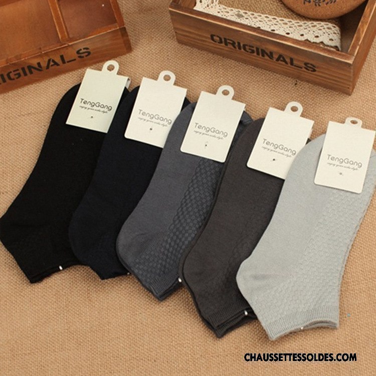 Chaussettes Courtes Homme Anti-odeur Absorber La Sueur L'automne De Travail Printemps Fibre Pure Blanc Noir