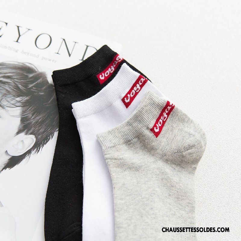 Chaussettes Courtes Homme Casual Chaussette Basse Coupée Légère Été Mode 100% Coton Pure Gris