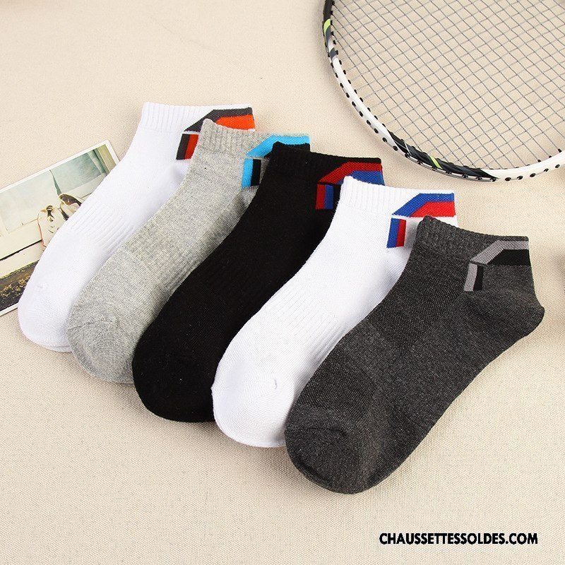 Chaussettes Courtes Homme Chaussette Basse Coupée Absorber La Sueur 100% Coton Chaussette Courte Triangle Mouvement Couleurs Mixtes Gris
