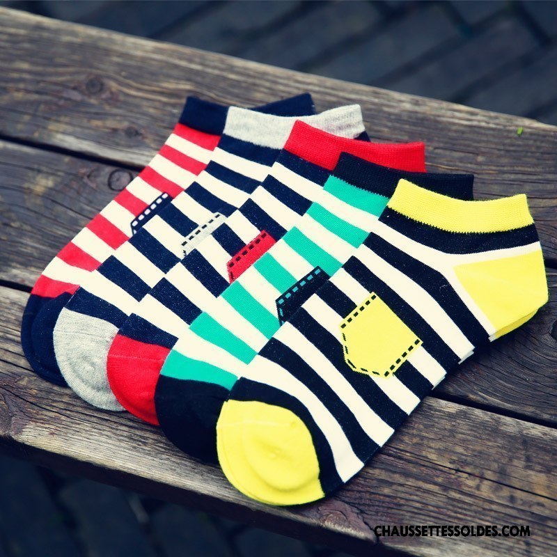 Chaussettes Courtes Homme Chaussette Basse Coupée Style Chaud Toutes Les Saisons Chaussette Courte Tendance Casual Jaune