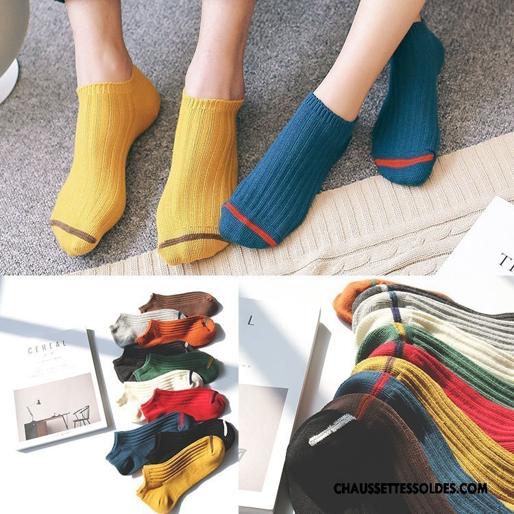 Chaussettes Courtes Homme Chaussette Basse Coupée Été Nouvelles Arrivées Mode Femme Printemps Jaune