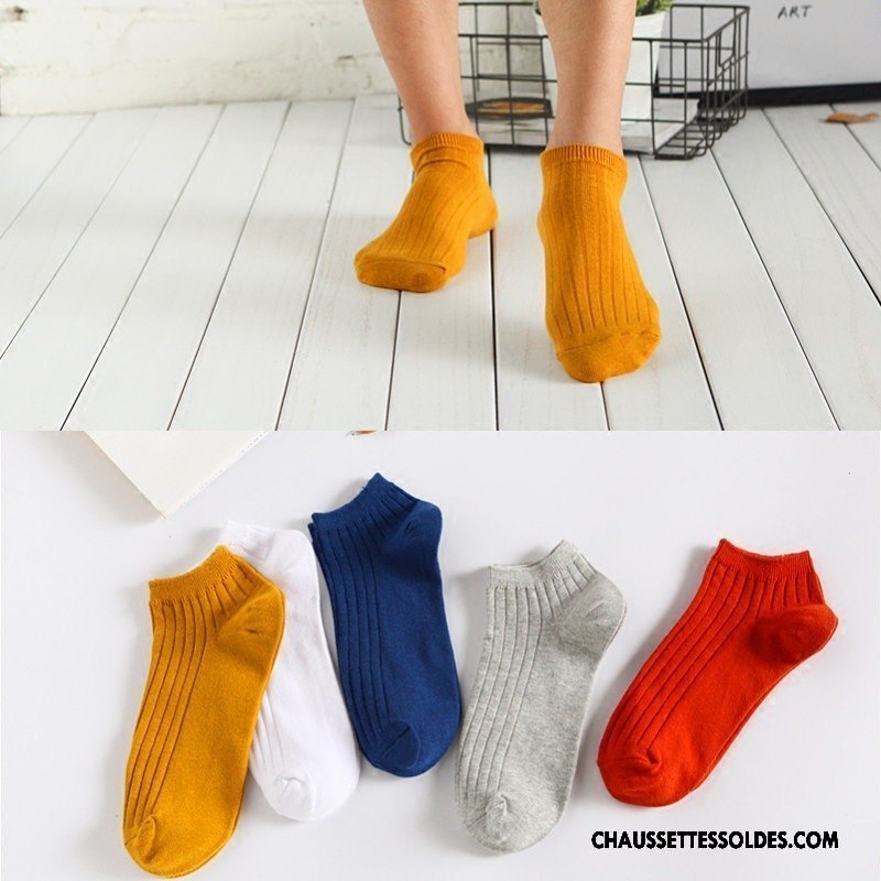 Chaussettes Courtes Homme Chaussette Courte Chaussette Basse Coupée Mouvement Été Chaussettes En Coton Invisible Pure Clair