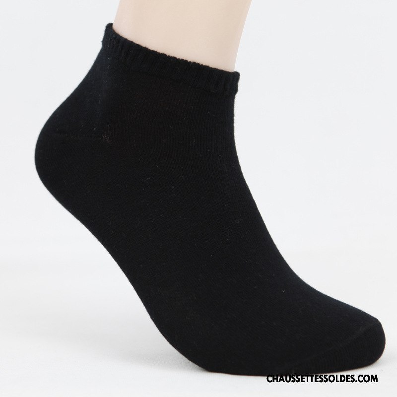 Chaussettes Courtes Homme Chaussette Courte Matelassé Coton Bio Printemps Mouvement Été Pure Noir