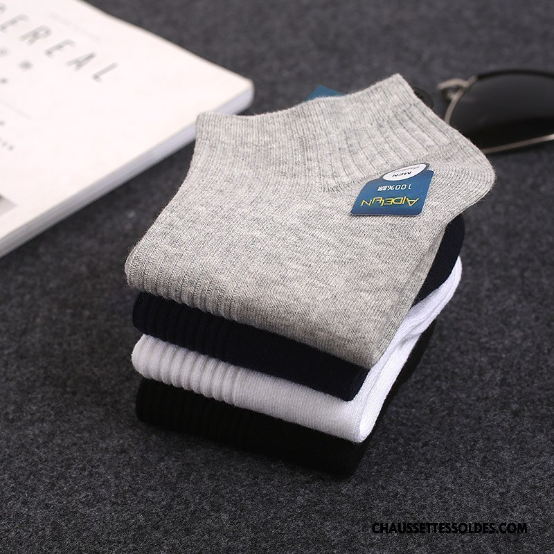 Chaussettes Courtes Homme Chaussettes En Coton Printemps 100% Coton Casual Été Chaussette Courte Pure Gris