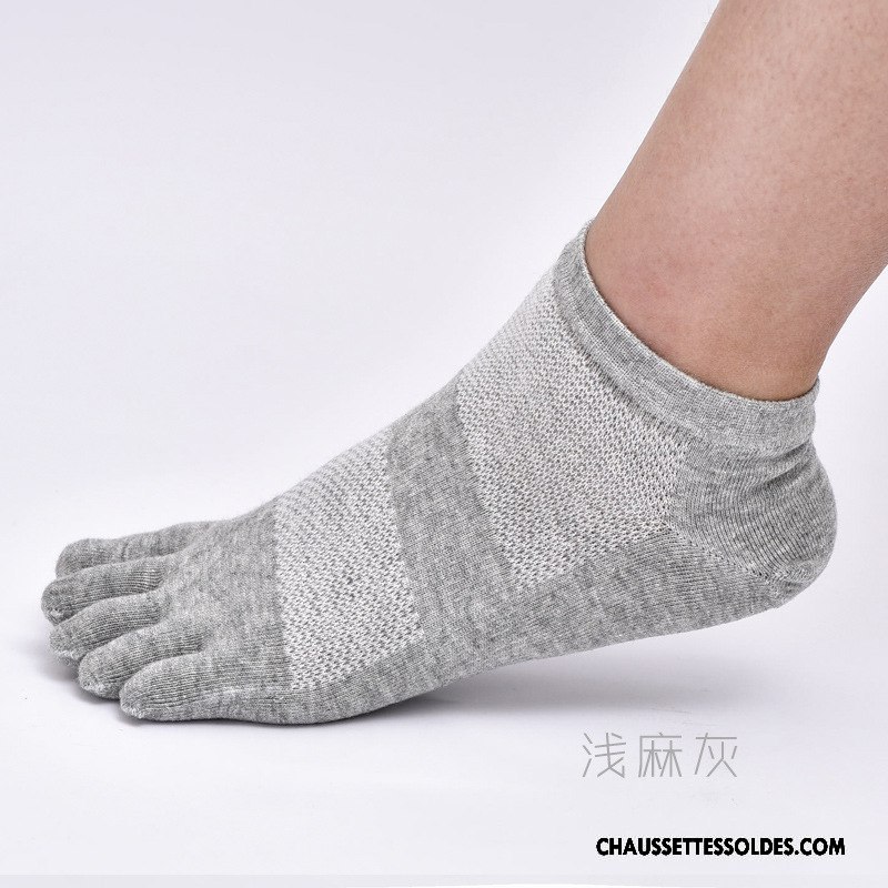 Chaussettes Courtes Homme Coton Bio Absorber La Sueur Mouvement Toutes Les Saisons Respirant Engrener Gris Clair