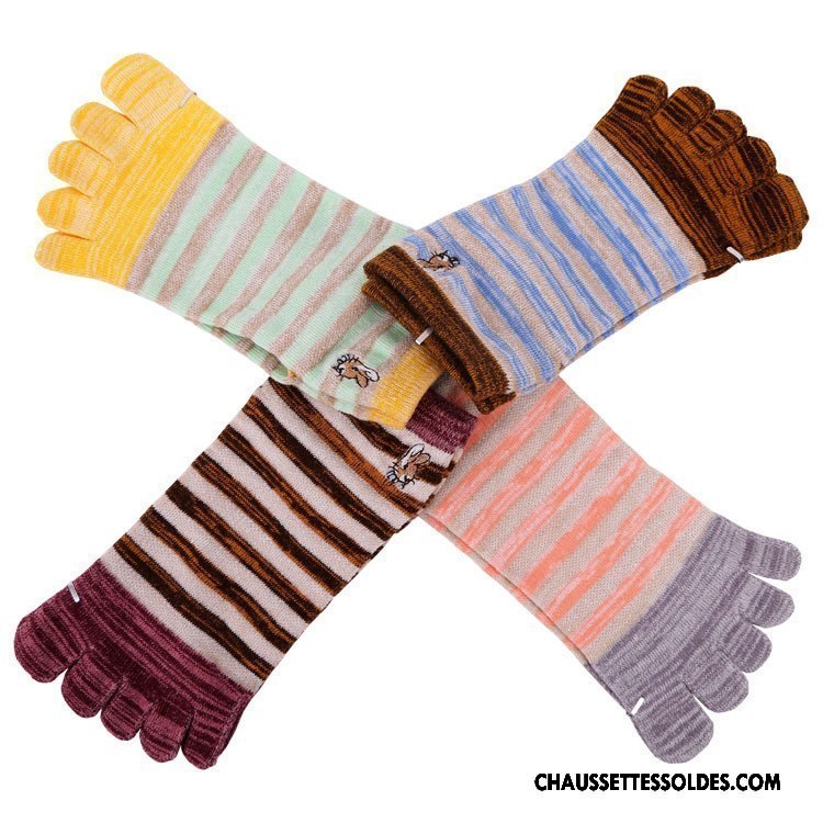 Chaussettes Courtes Homme Femme Cinq Doigts Marron / Brun