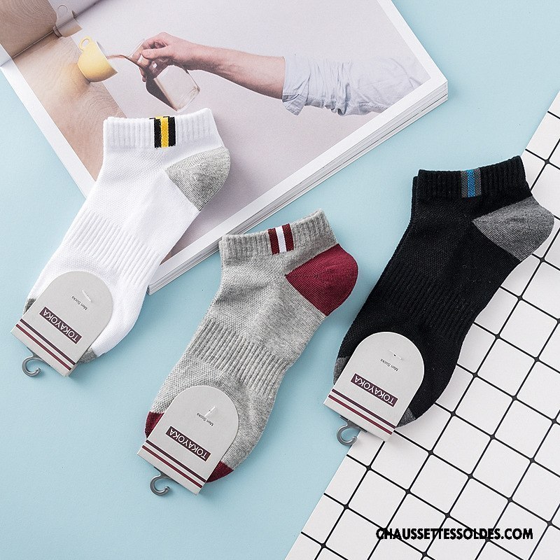Chaussettes Courtes Homme L'automne 100% Coton Mouvement Printemps Livraison Gratuite Casual Couleurs Mixtes Blanc