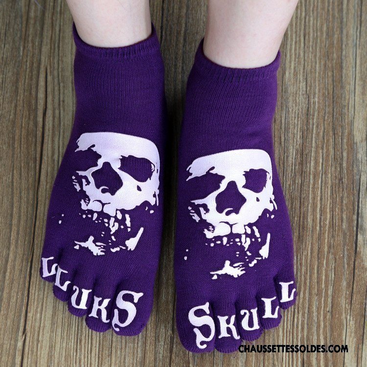 Chaussettes Courtes Homme L'automne Cinq Doigts Hiver Personnalité Violet