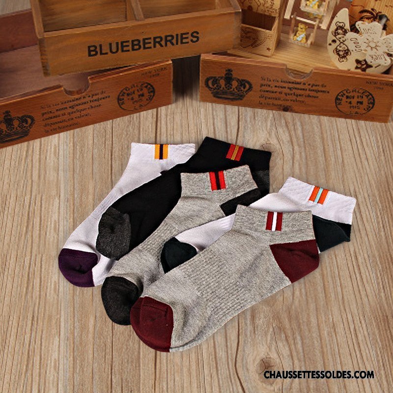 Chaussettes Courtes Homme L'automne Le Nouveau Hiver Mouvement 100% Coton Chaussette Basse Coupée Couleurs Mixtes Gris