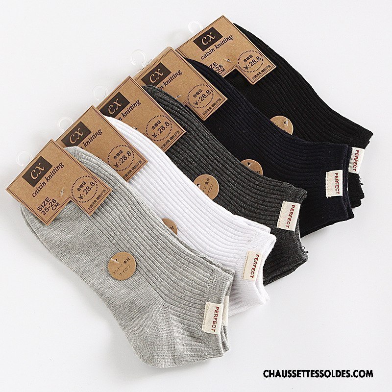 Chaussettes Courtes Homme Le Nouveau Coton Bio Été Printemps Chaussette Basse Coupée Anti-odeur Pure Gris