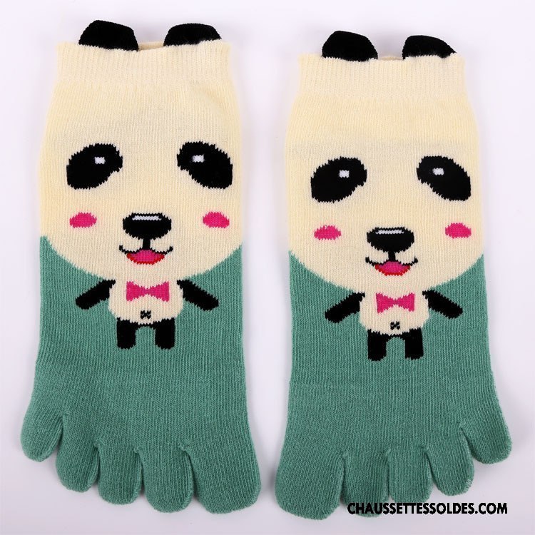 Chaussettes Courtes Homme Matelassé Chaussette Courte Cinq Doigts Bois Dessin Animé Casual Coloré