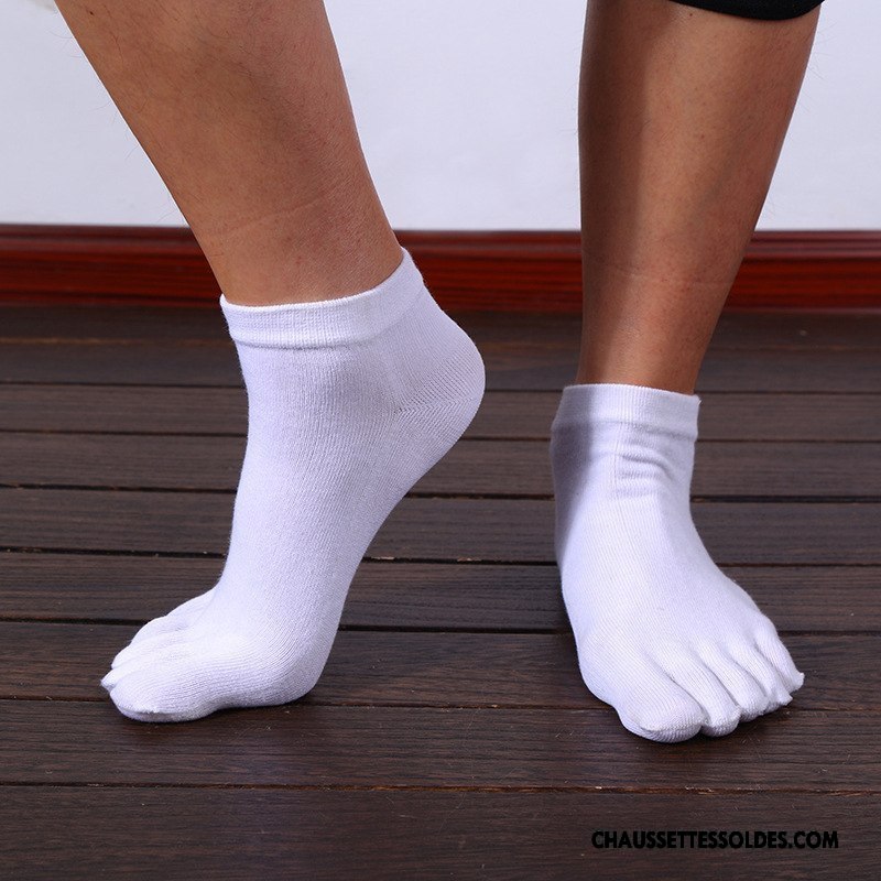 Chaussettes Courtes Homme Matelassé Cinq Doigts Anti-odeur Blanc